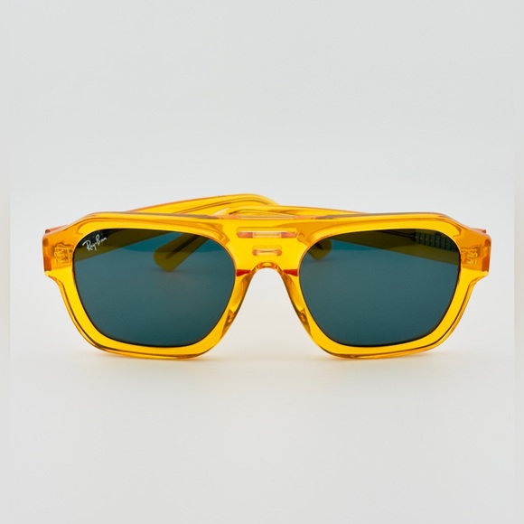 Ray-Ban Corrigan Bio based Sunglasses RB4397 Transparent Yellow Frame Gray Lens - Picture 7 of 13
